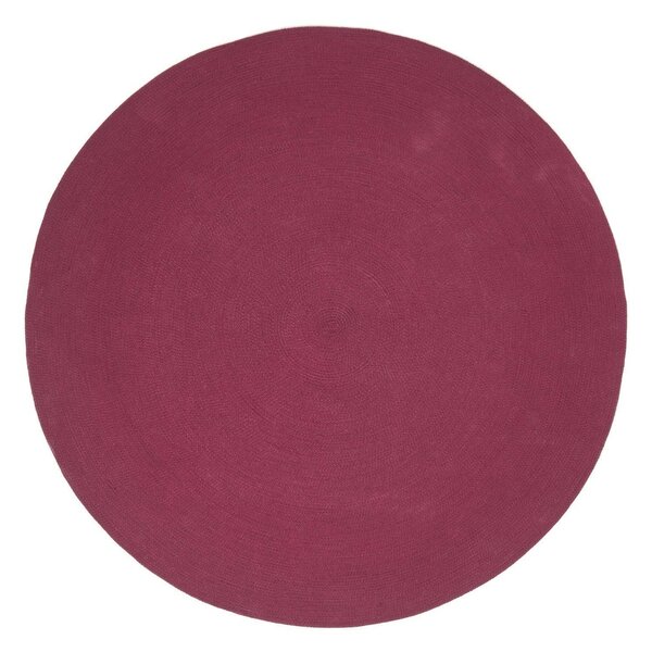 Homescapes Plum Handmade Woven Braided Round Rug, 150 cm