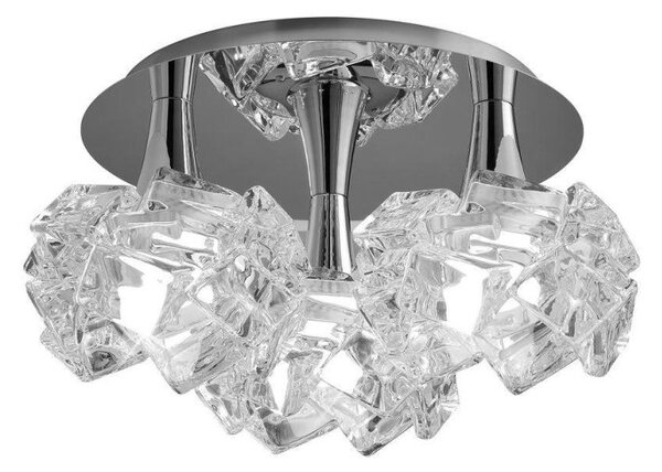 Mantra M3965 Artic 3 Light Large Semi Flush Ceiling Light In Chrome With Clear Glass