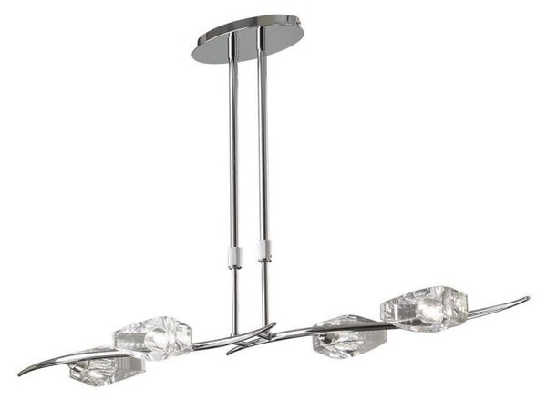 Mantra M1456 Eclipse 4 Light Linear Telescopic Ceiling Pendant In Chrome