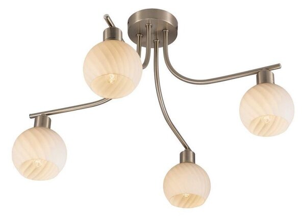 Carmen 4 Light Semi Flush Ceiling Light In Satin Nickel
