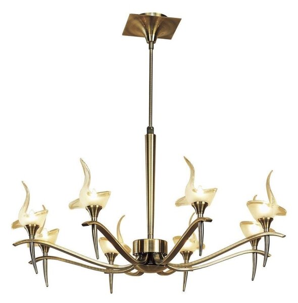 Mantra M0321AB Viena 8 Light Ceiling Pendant Light In Antique Brass