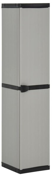 Garden Storage Cabinet with 3 Shelves Grey & Black 34x40x168 cm