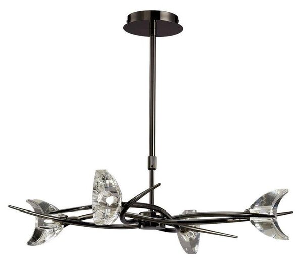Mantra M1453BC Eclipse 4 Light Telescopic Pendant/Semi Flush Ceiling Light In Black Chrome