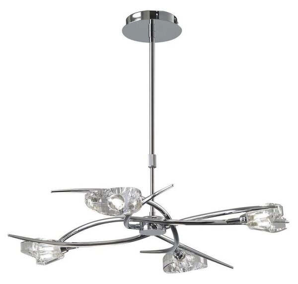 Mantra M1453 Eclipse 4 Light Telescopic Pendant/Semi Flush Ceiling Light In Chrome