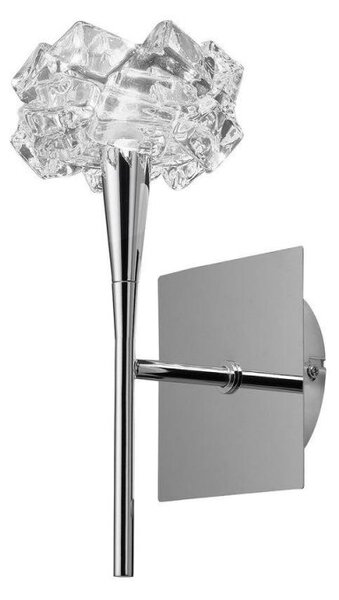 Mantra M3957/S Artic 1 Light Switched Wall Light In Chrome With Clear Glass