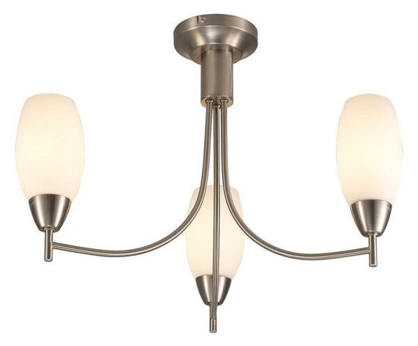 Devon 3 Light Ceiling Light In Satin Nickel
