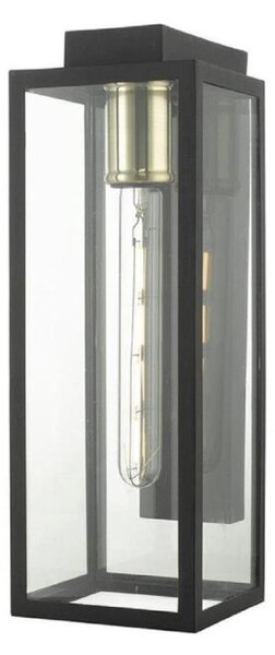 Dar NAX1522 Naxos Outdoor Wall Light In Black And Glass