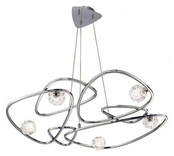 Mantra M5011 Lux 5 Light Round Ceiling Pendant In Chrome