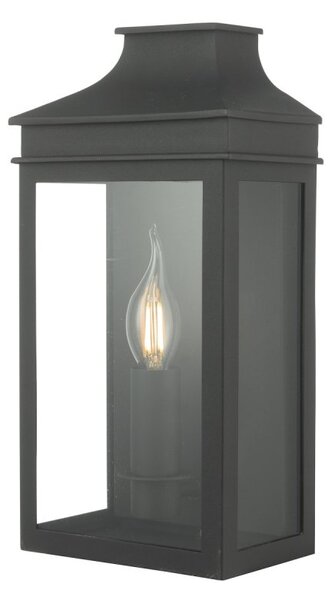 Dar VAP5222 Vapour 1 Light Outdoor Wall Light In Black And Glass
