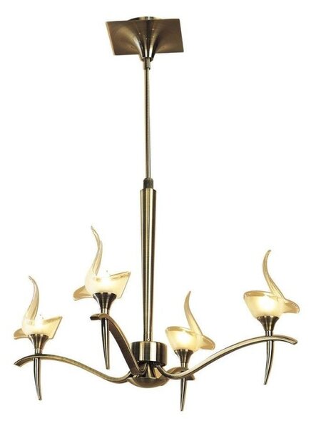Mantra M0323AB Viena 4 Light Ceiling Pendant Light In Antique Brass