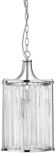 Searchlight 8092-2CC Victoria 2 Light Ceiling Pendant In Chrome And Crystal Glass