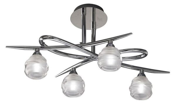 Mantra M1803 Loop 4 Light Semi Flush Ceiling Light In Chrome