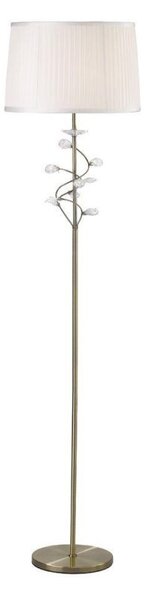 Diyas IL31224/WH Willow 1 Light Floor Light In Antique Brass With White Shade