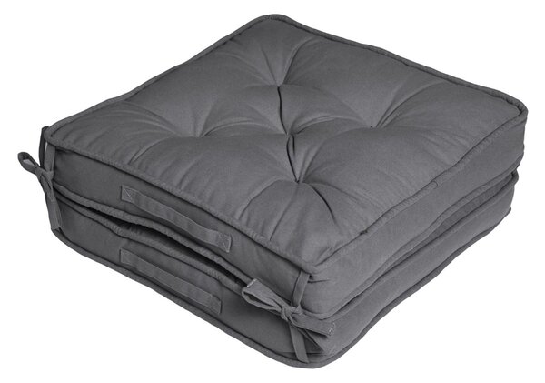 Dark Grey Cotton Travel Back Support and Seat Pad Booster Cushion