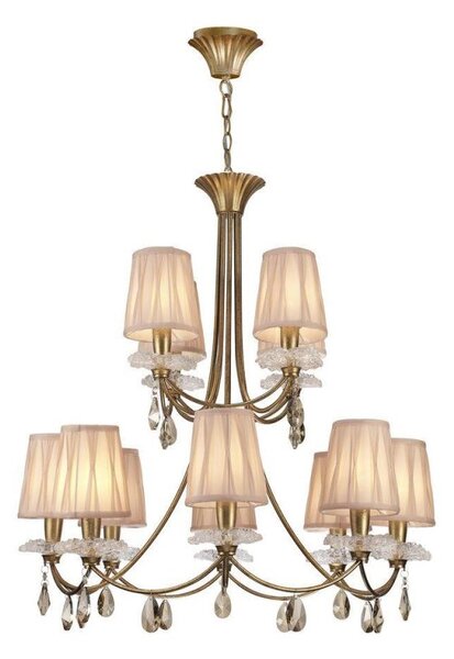 Mantra M6290 Sophie GP 12 Light Pendant Light In Painted Gold With Shades