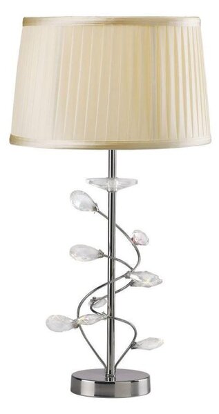 Diyas IL31210/CR Willow 1 Light Table Lamp In Chrome With Cream Shade
