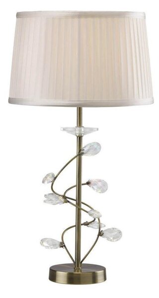Diyas IL31220/WH Willow 1 Light Table Lamp In Antique Brass With White Shade