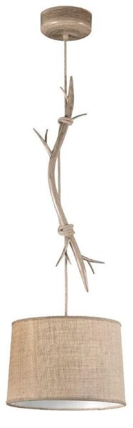 Mantra M6179 Sabina 1 Light Small Ceiling Pendant In Imitation Wood - Dia: 350mm