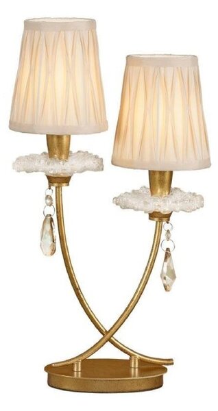 Mantra M6296 Sophie GP 2 Light Table Lamp In Painted Gold With Shades