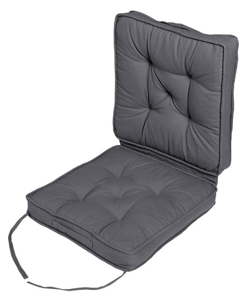 Dark Grey Cotton Travel Back Support and Seat Pad Booster Cushion