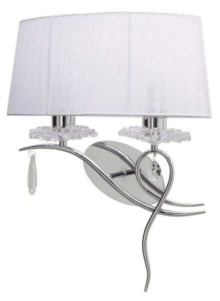Mantra M5276/L Louise 2 Light Left Hand Wall Light In Chrome With White Shade