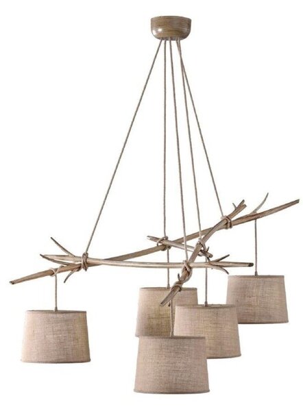 Mantra M6175 Sabina 5 Light Ceiling Pendant In Imitation Wood