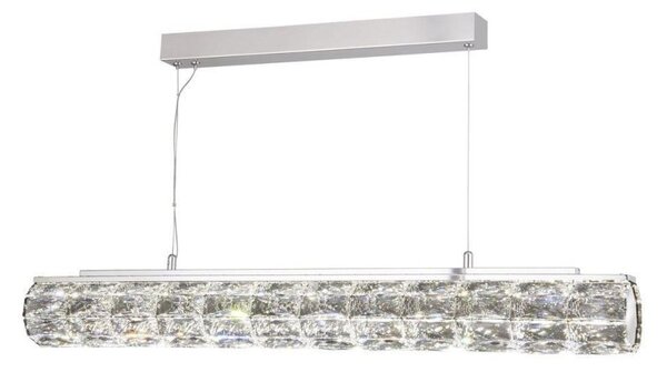 Searchlight 5861CC Remy Linear Ceiling Pendant Light In Chrome And Crystal Glass