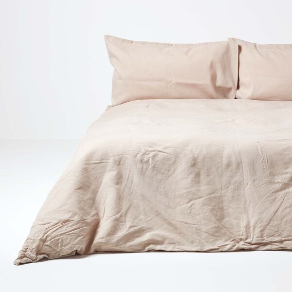 Homescapes Natural Linen Duvet Cover Set, Double