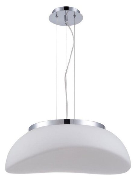 Mantra M4892 Opal 3 Light Ceiling Pendant In Chrome With Frosted White Shade