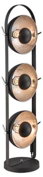 S239 Standard Lamp 3 Light Floor Light In Black with Silver Inside