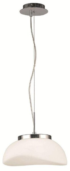 Mantra M4893 Opal 1 Light Ceiling Pendant In Chrome With Frosted White Shade