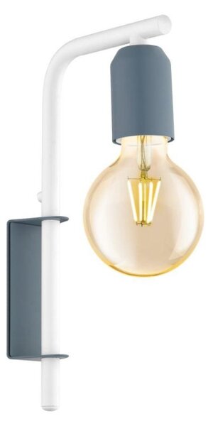 Eglo 49122 Adri-P 1 Light Wall Light In Dark Blue And White