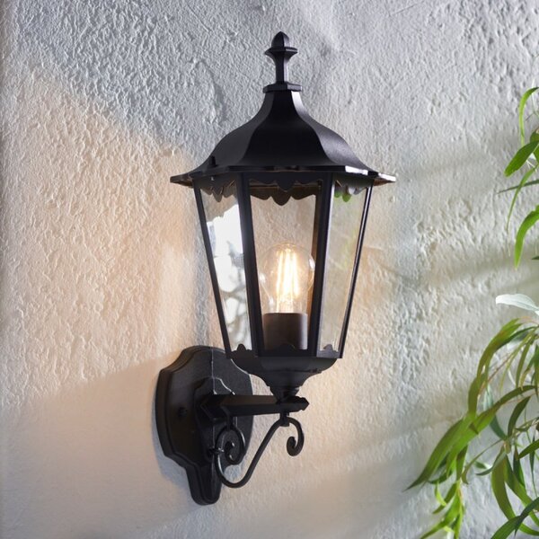 Endon 76546 Burford 1 Light Outdoor Wall Light In Matt Black - Height: 490mm
