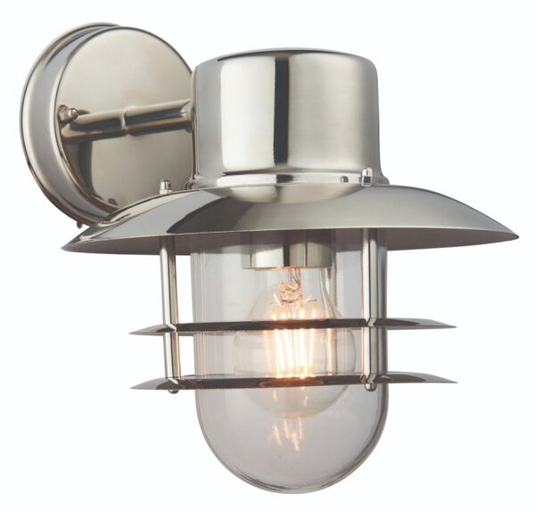 Endon 74703 Jenson 1 Light Outdoor Wall Light In Polished Stainless Steel - Height: 250mm