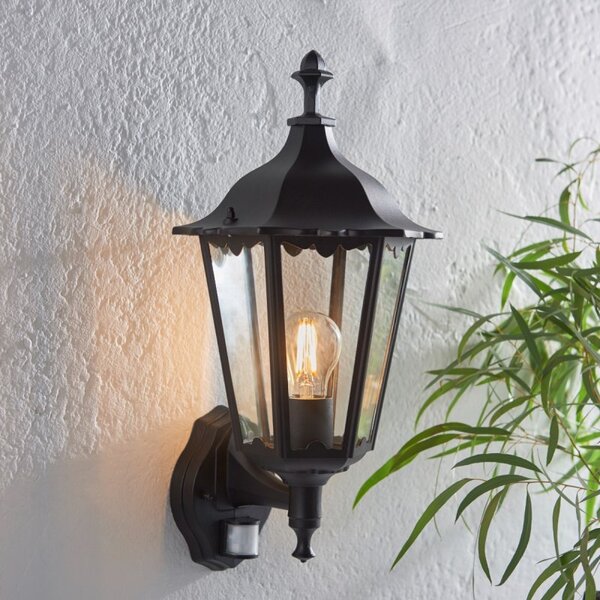 Endon 76548 Burford 1 Light Outdoor Wall Photocell And PIR Light In Matt Black
