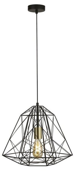 Searchlight 7271BK Geometric Cage 1 Light Ceiling Pendant In Black