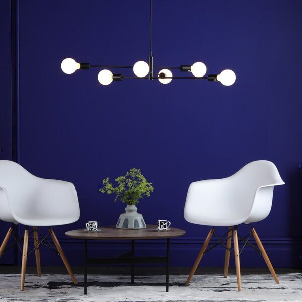 Dar ALA0622 Alana 6 Light Ceiling Pendant Light In Black