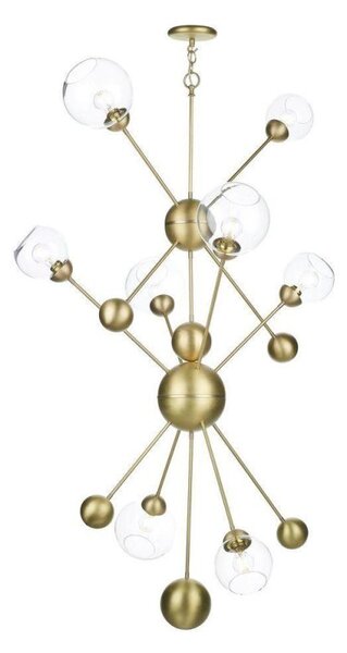 David Hunt Lighting COS0840 Cosmos 8 Light Ceiling Pendant in Butter Brass With Clear Glass