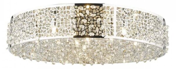 Dar KOT6450 Kotaro 6 Light Flush Ceiling Light In Polished Chrome