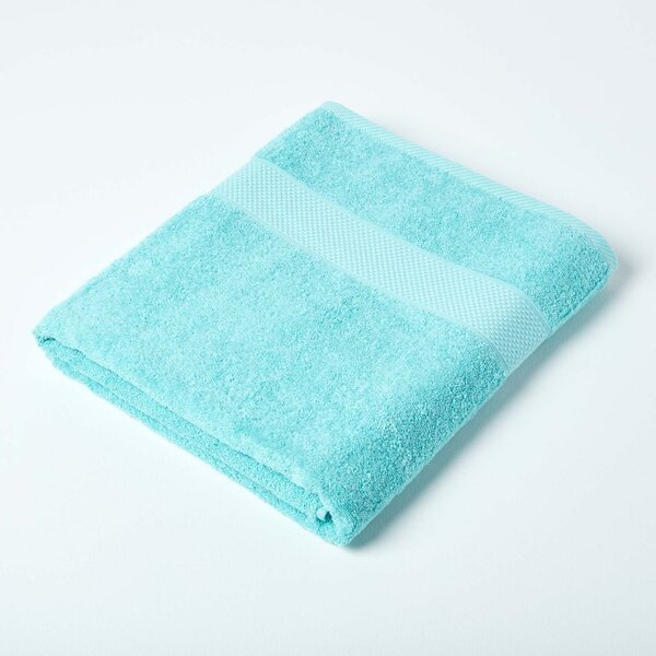 Homescapes Aqua Blue Bath Sheet 100 % Turkish Cotton