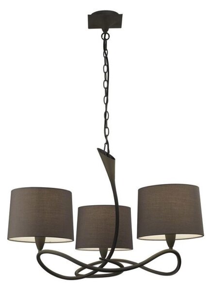 Mantra M3686 Lua 3 Light Pendant Light In Ash Grey With 3 Shades