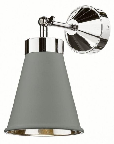 David Hunt Lighting HYD07 The Hyde 1 Light Wall Light In Powder Grey And Chrome