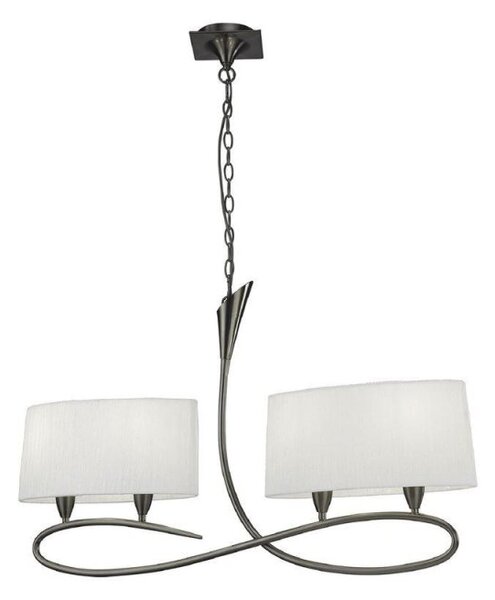 Mantra M3700 Lua 4 Light Pendant Light In Satin Nickel With 2 Shades