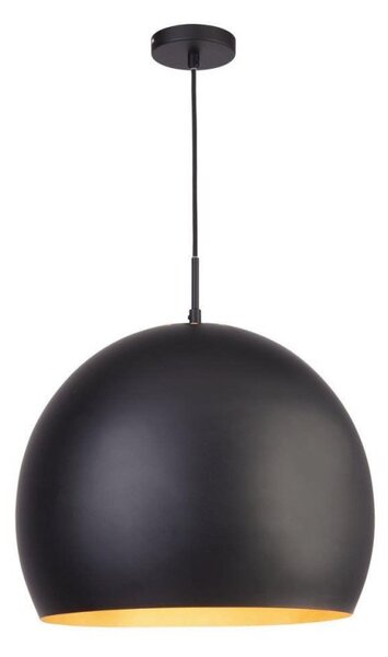 Searchlight 3039BK Industrial Pendant 1 Light Ceiling Light In Black And Gold - Dia: 420mm