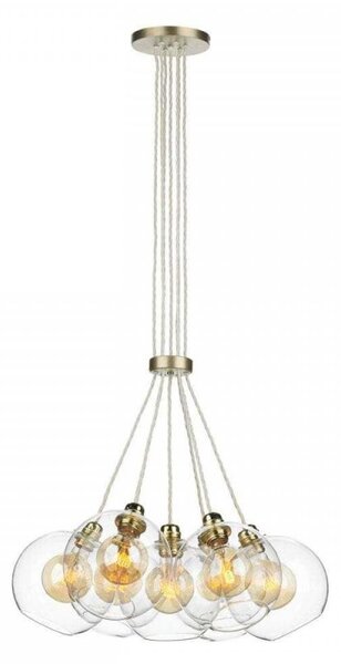 David Hunt Lighting APO3440C Apollo 7 Light Ceiling Pendant In Butter Brass With Clear Glass