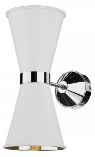 David Hunt Lighting HYD09 The Hyde 2 Light Wall Light In Arctic White And Chrome