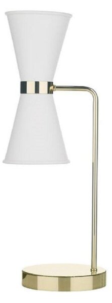 David Hunt Lighting HYD42 The Hyde 2 Light Table Lamp In Arctic White And Brass