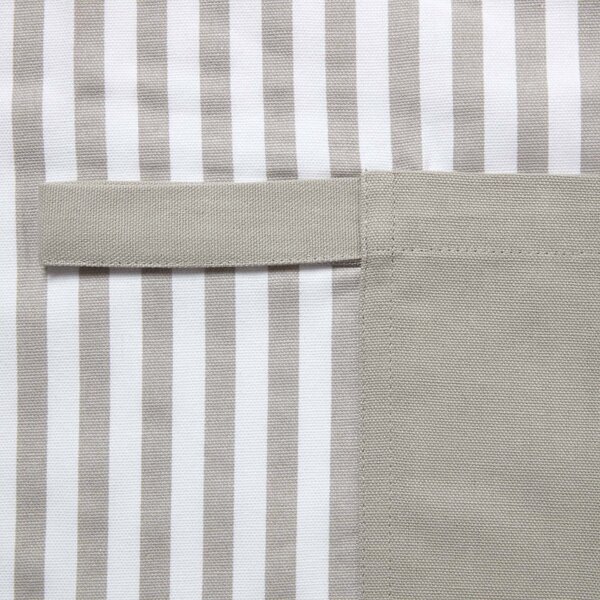 Homescapes Cotton Thin Stripe Grey White Unisex Apron With Pocket