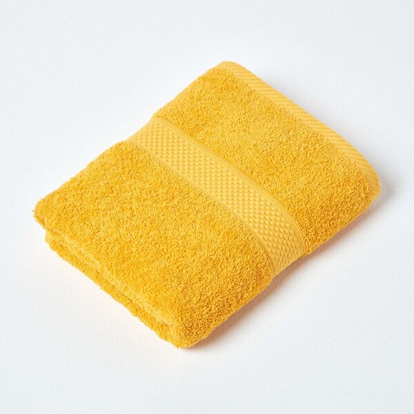 Homescapes Turkish 100% Cotton Bath Towel Super Soft Ochre Yellow