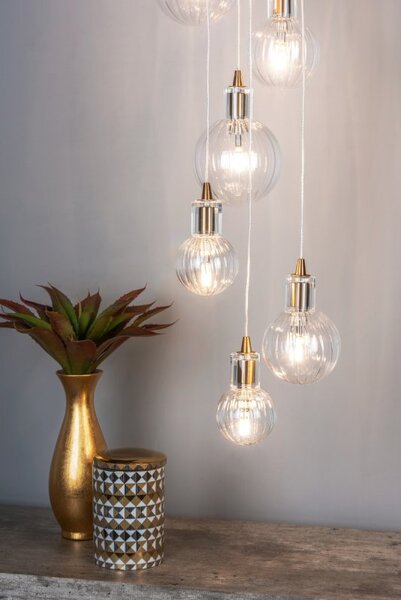 Dar DIT2342 Dita 10 Light Cluster Ceiling Pendant In Brass